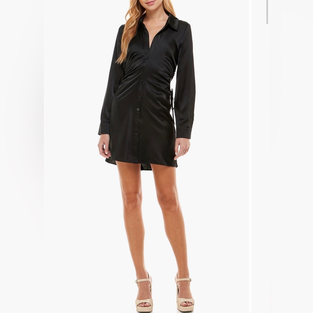 WAYFE Daniela Cutout Long Sleeve Shirtdress